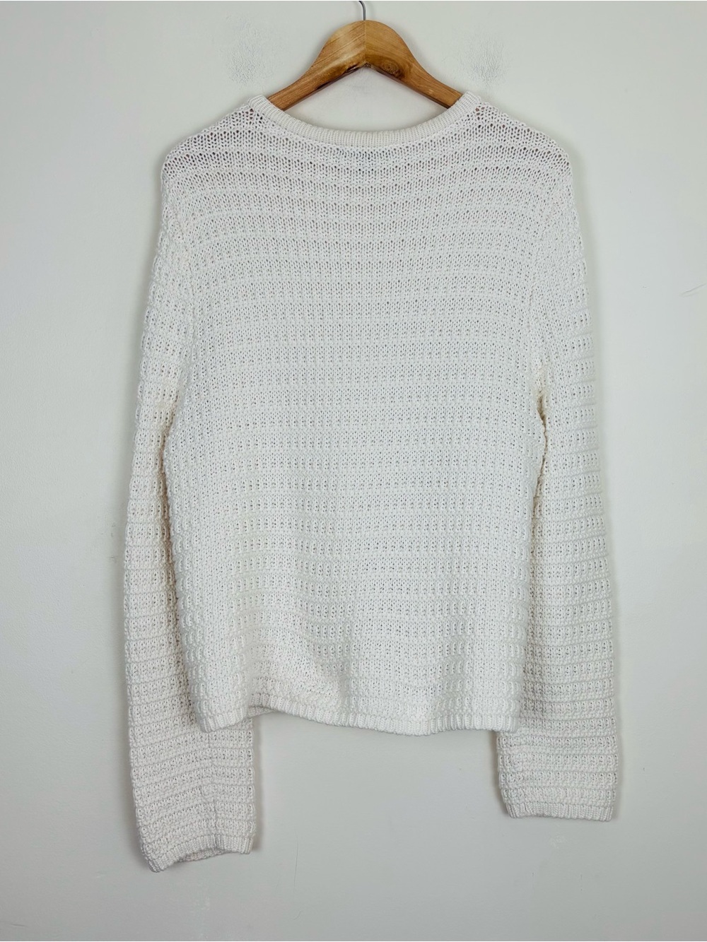 Ann Taylor Cream Ivory textured cardigan lady jacket sweater gold button. XL - Picture 4 of 5